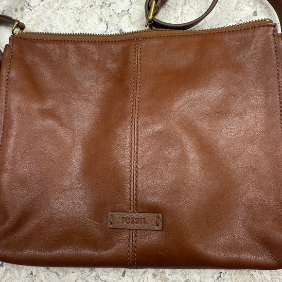Fossil Felicity Crossbody Brown Leather bag adjustable strap -cp - Picture 3 of 8
